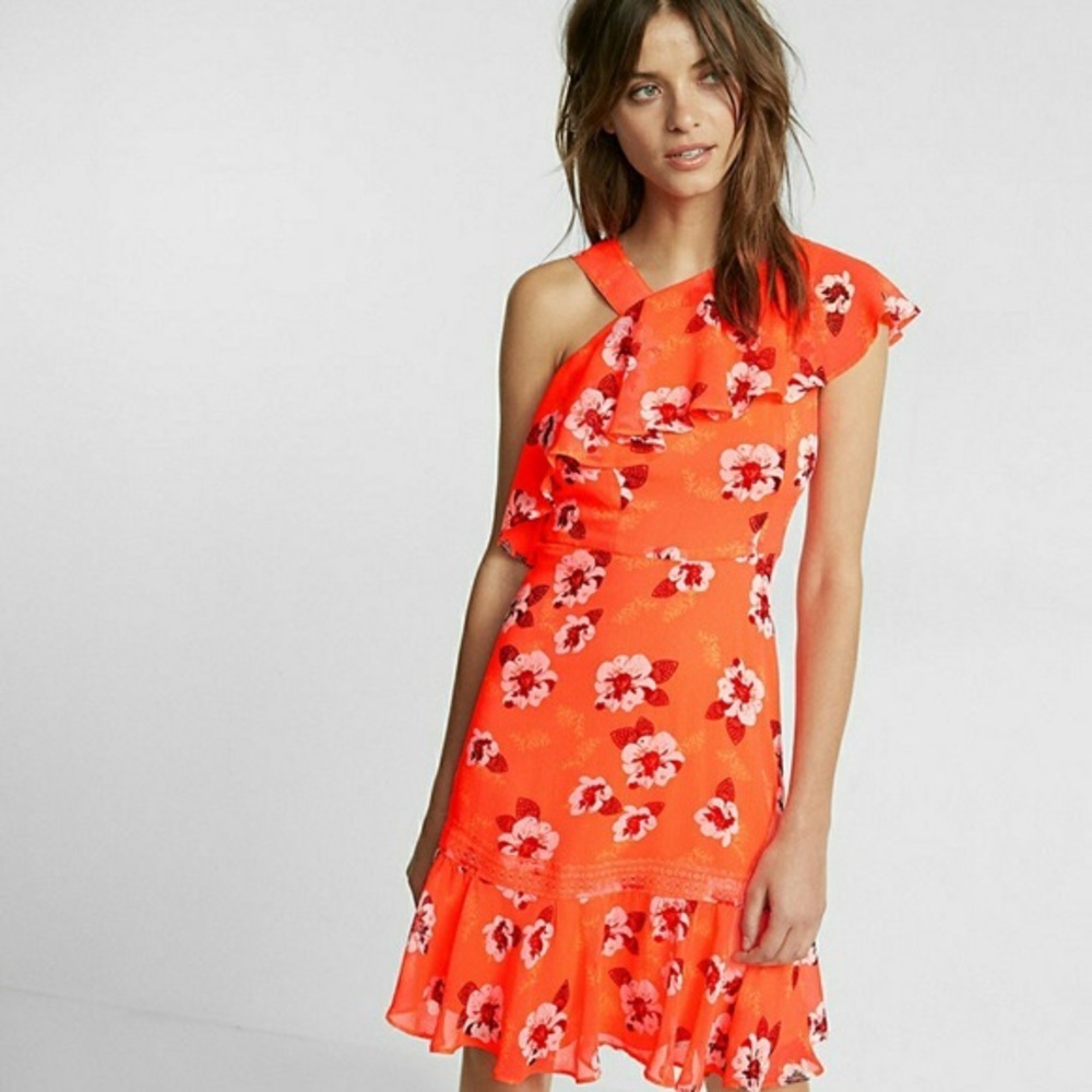 COPY - Express neon floral print dress